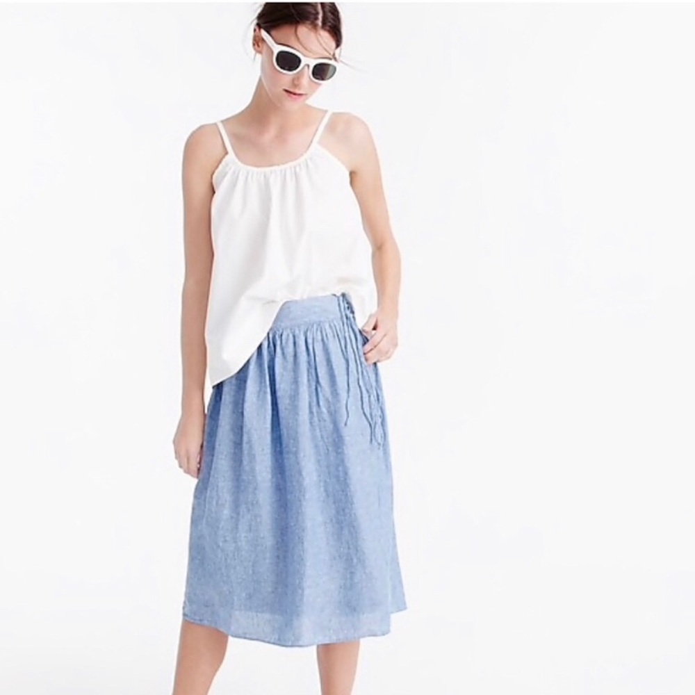 EUC Size 2 J. Crew Midi Linen Skirt